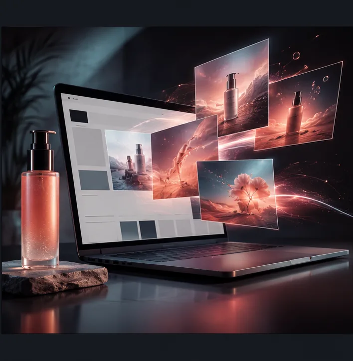 Product advertisement scene created from a generic product webpage